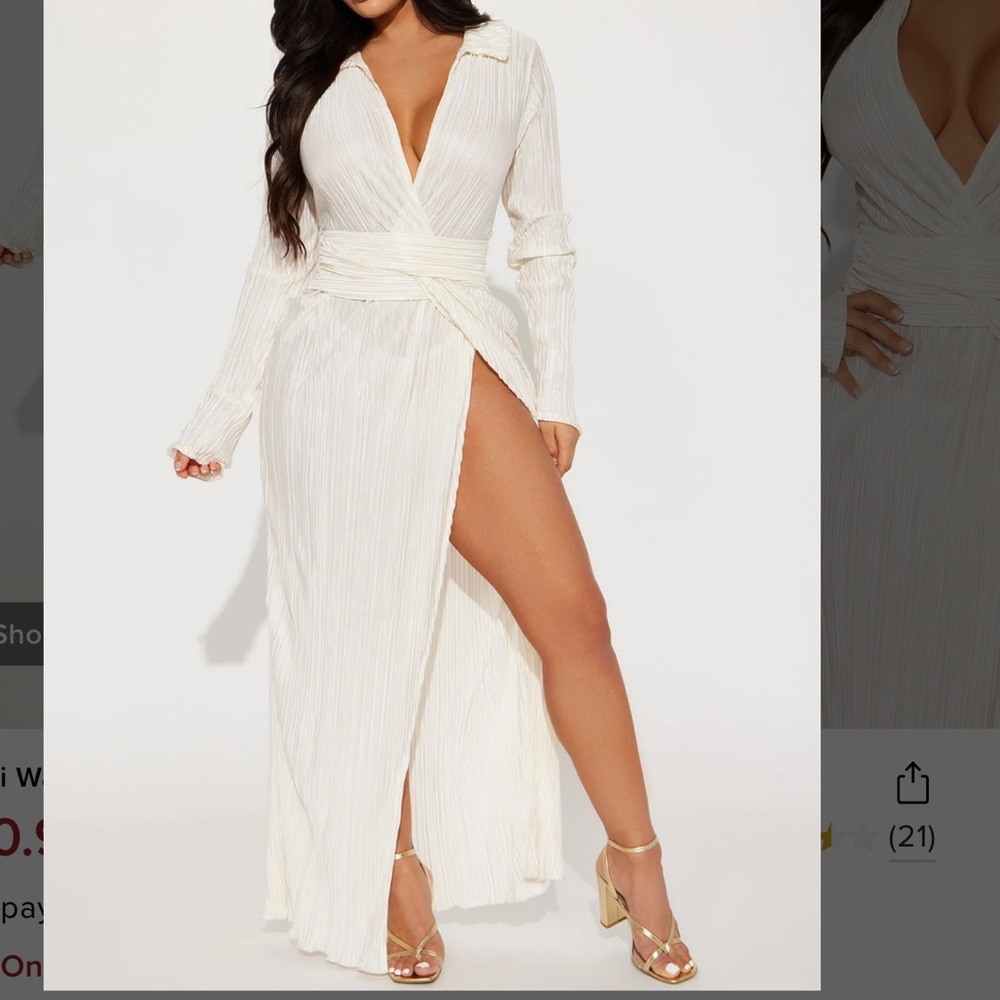 Capri Waters Plisse Maxi Dress - White